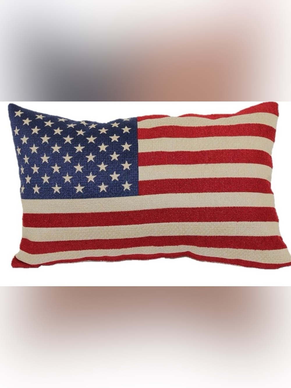 Brentwood Union Jack American Flag Toss pillow lumbar home decor primitive EUC